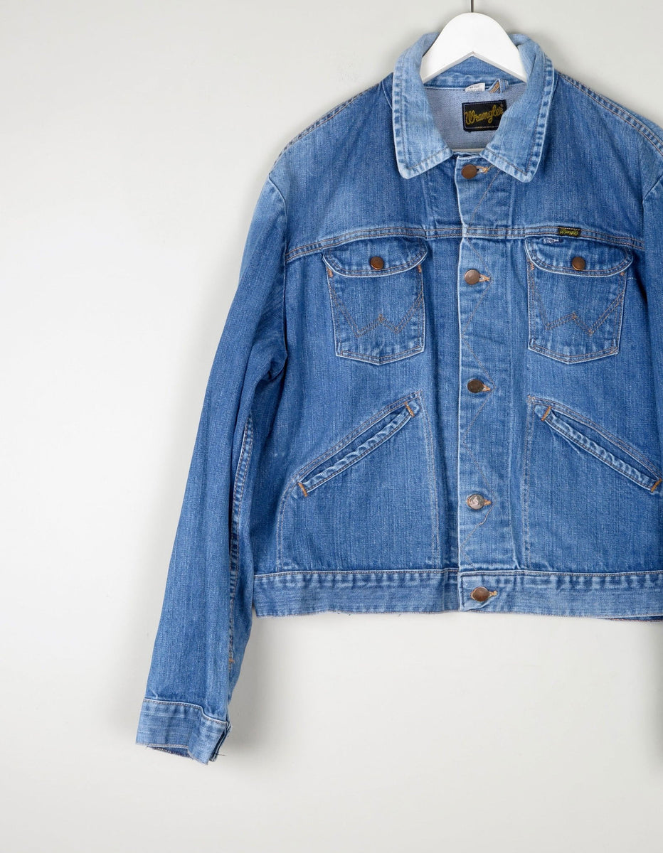 Blue Denim Vintage Fitted Wrangler Jacket L 46