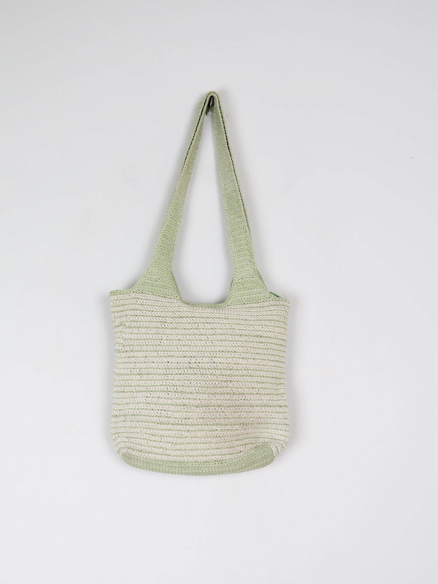 Green Vintage Crochet Cotton Shoulder Bag