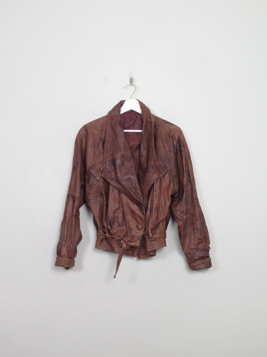 ジャケット・アウター 1980s Euro Vintage Brown Leather Jacket Women's Vintage Brown Leather 80's Jacket XS/S