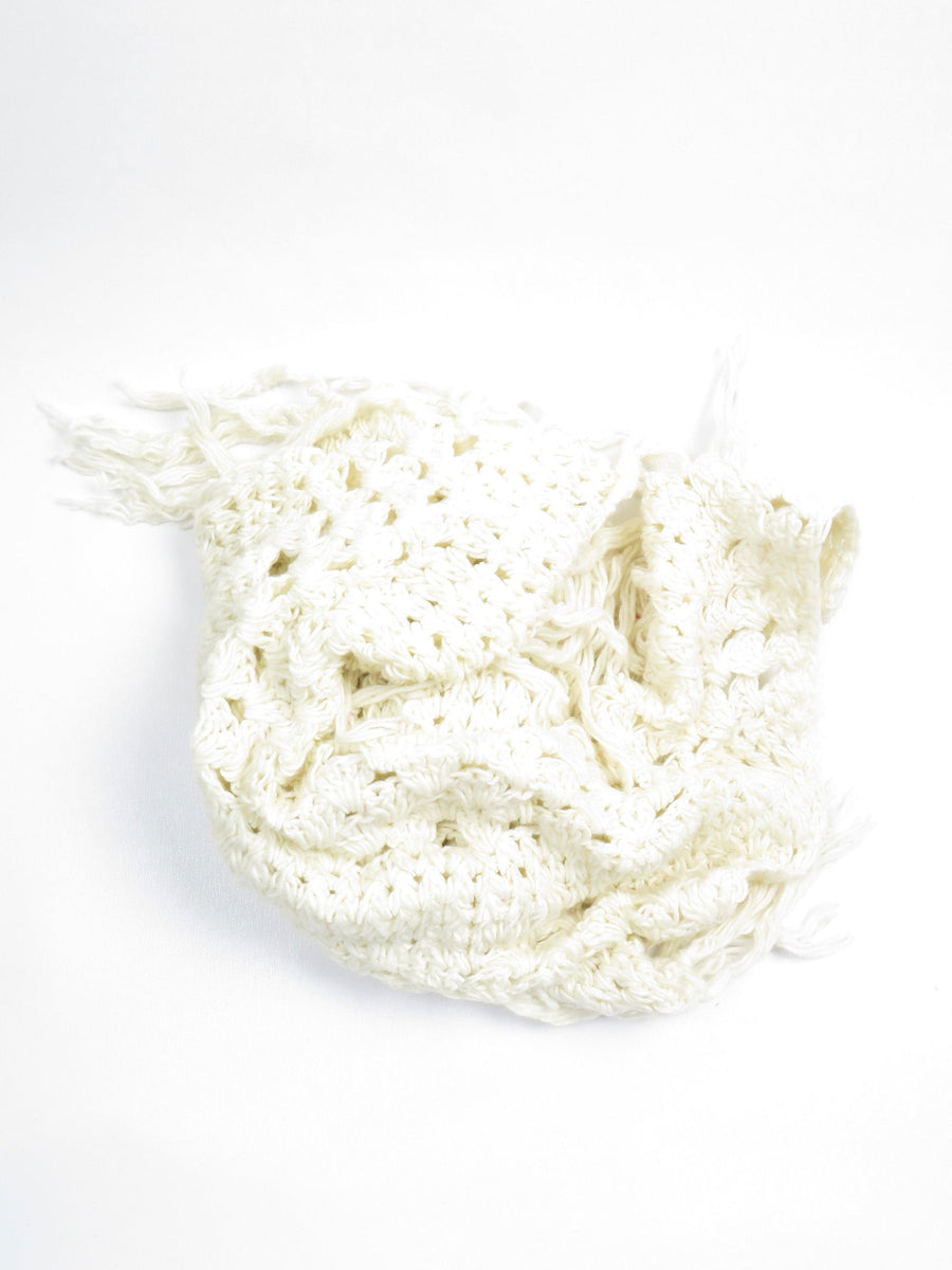 cream crochet shawl