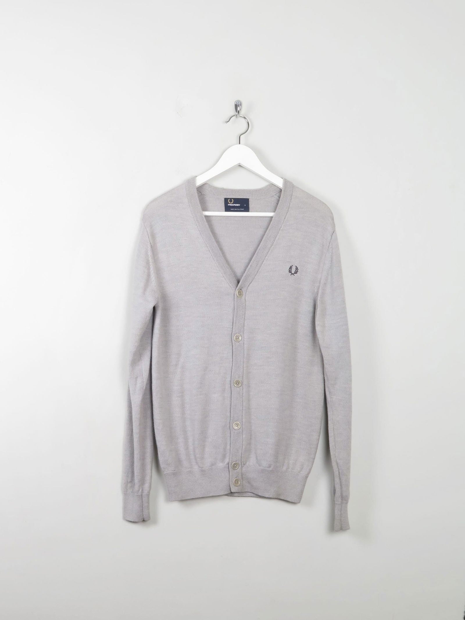 Cardigan Fred Perry En Laine Merino – Noir Taille S – État Très Correct