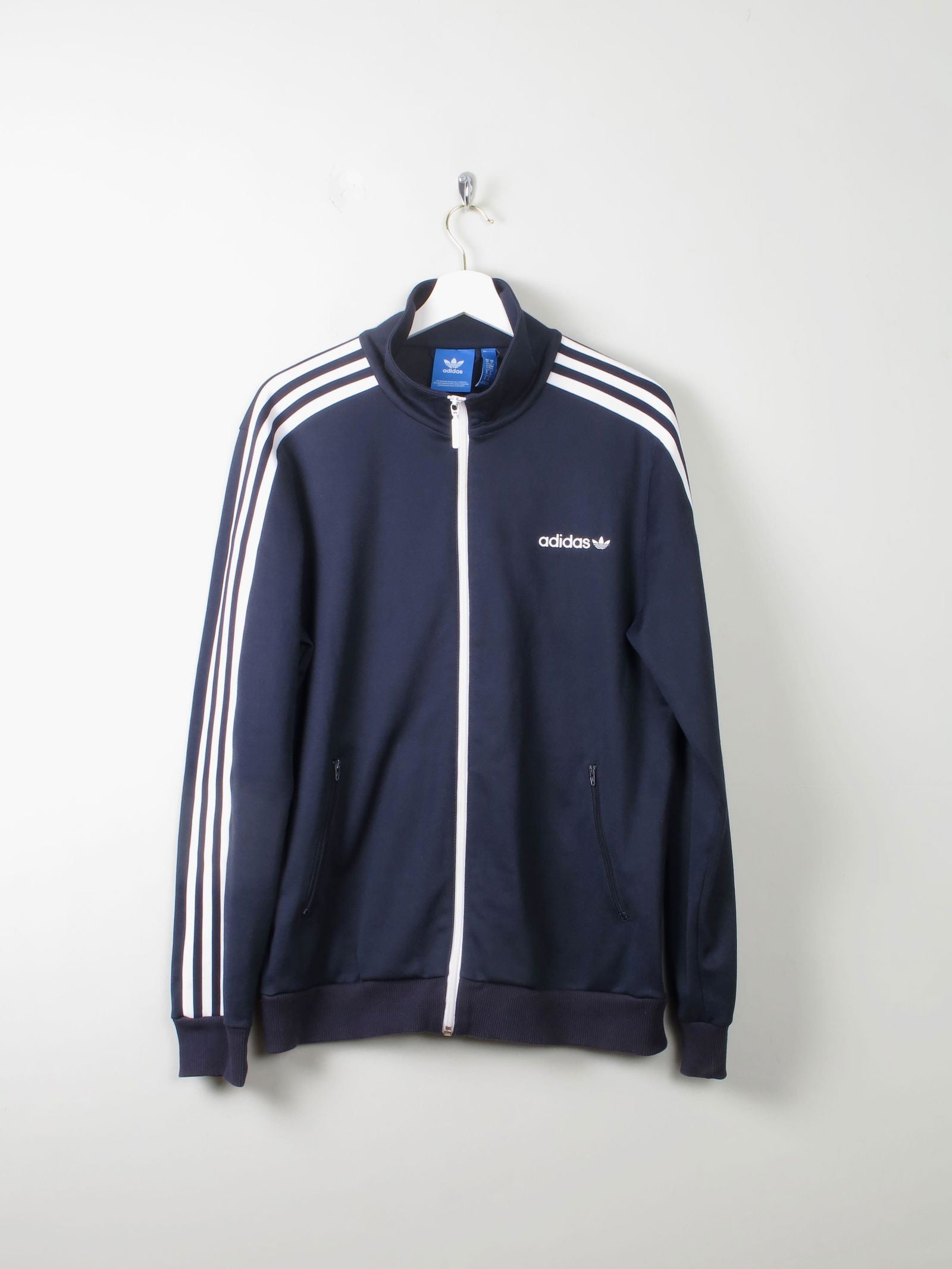 Men's Navy Old School Vintage Adidas Track Jacket M