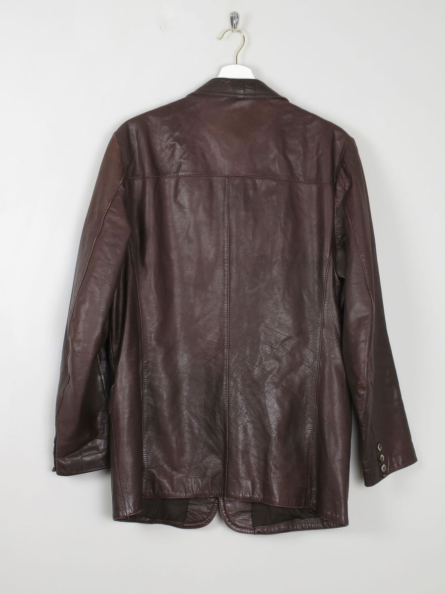 Men's Vintage Brown Leather 1970s Jacket M