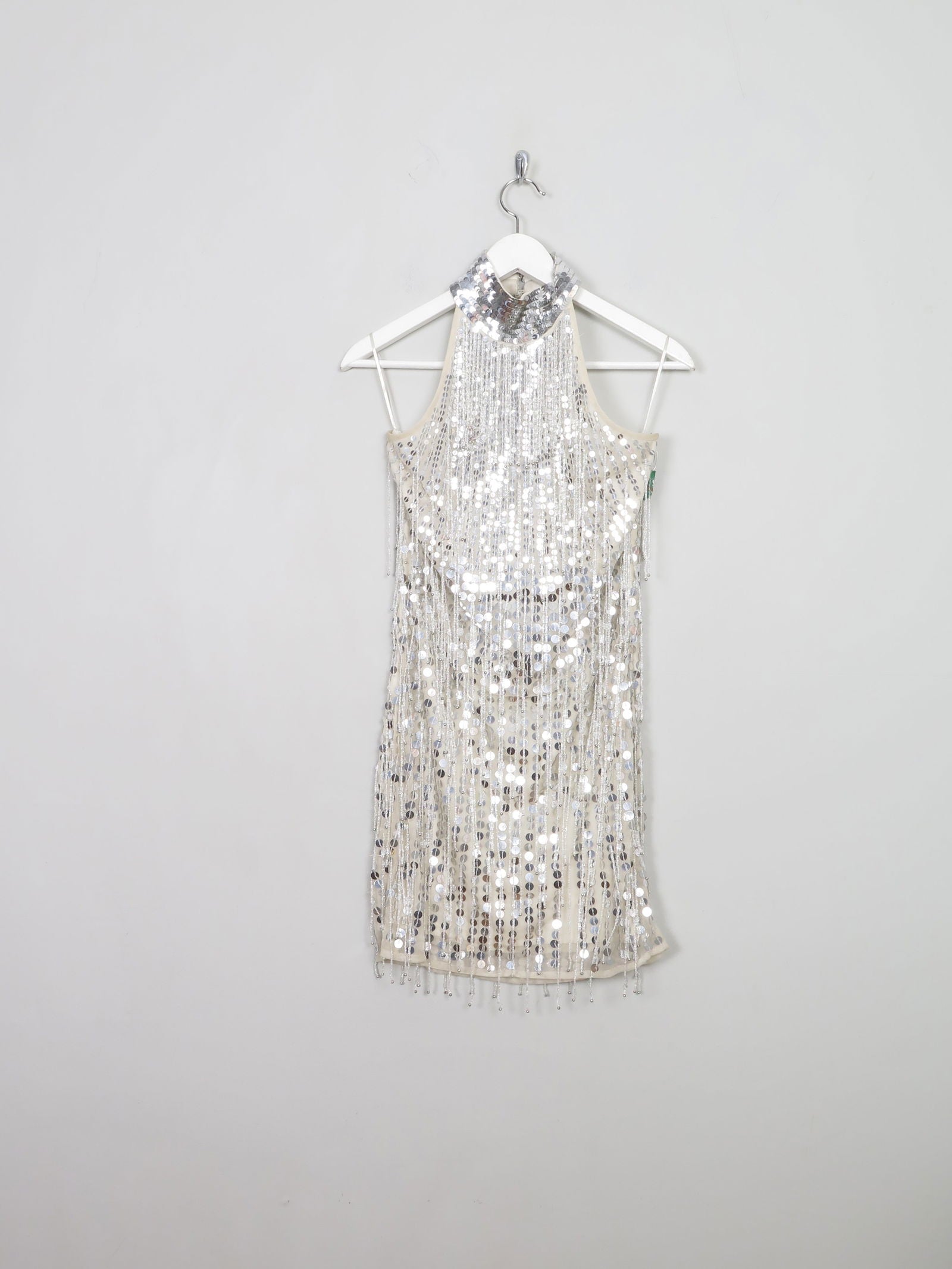 Silver Short Beaded Party Dress 10