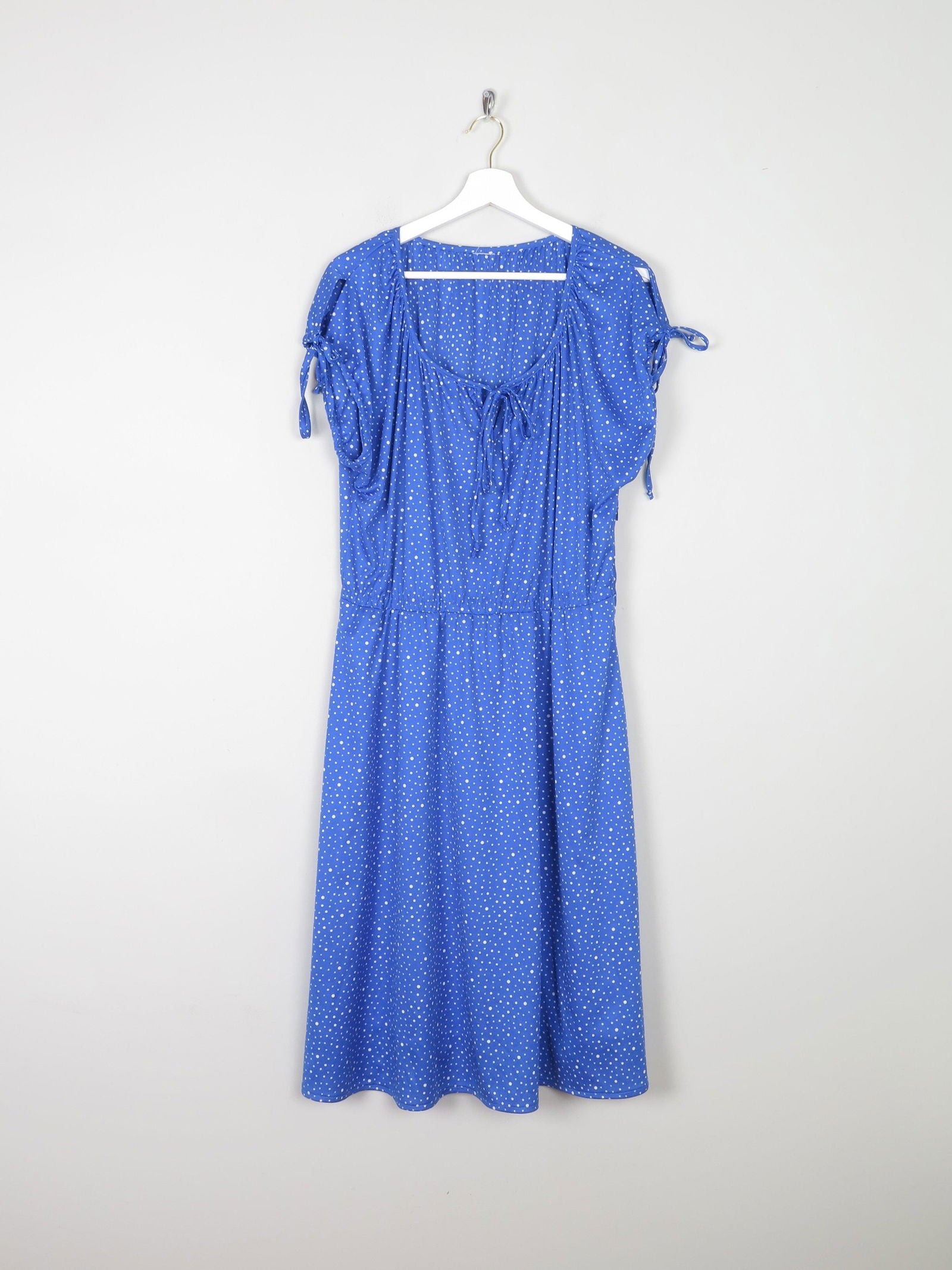 Vintage Blue Polka Dot Dress L/XL