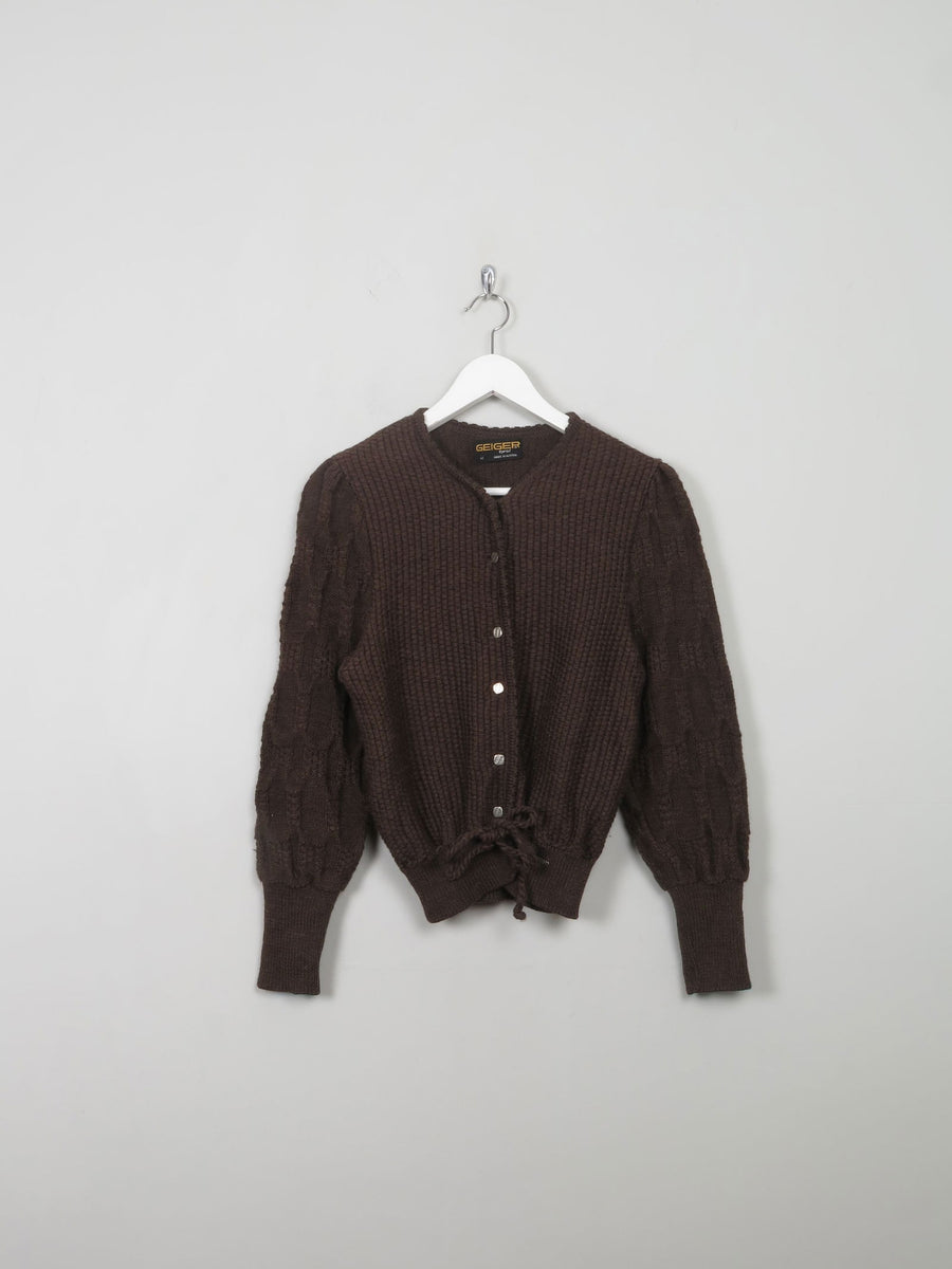 Women's Vintage Brown Austrian Cardigan X/S - Main Image
