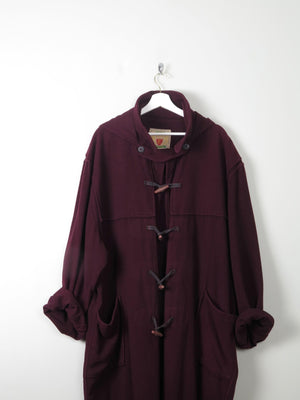 Men's Burgundy Vintage Duffle Coat L/XL - The Harlequin