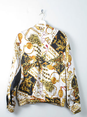 Men’s Italian Vintage Silk Genelli  Baroque Bomber Jacket M Unworn Deadstock - The Harlequin