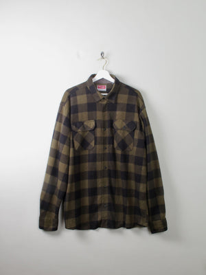 Men's Vintage Green & Black Check Wrangler Flannel Shirt XL - The Harlequin