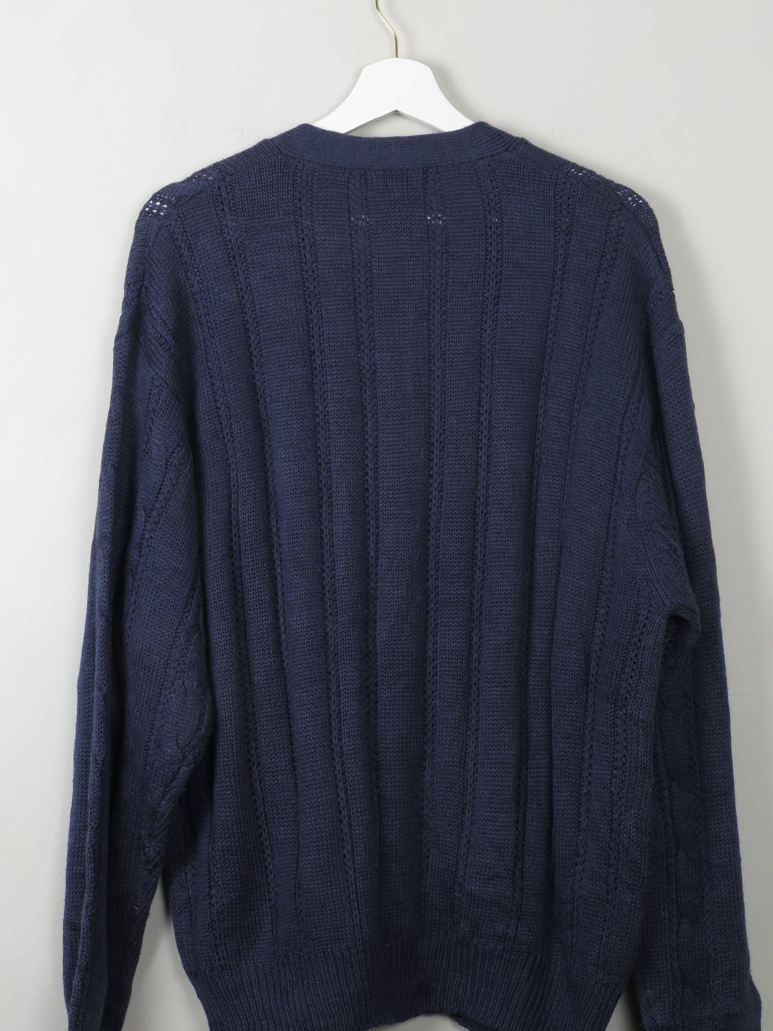Men's Vintage Knitted Cardigan Blue L - The Harlequin