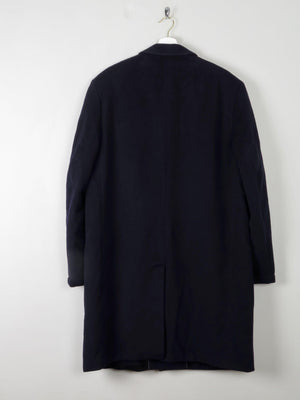 Men's Navy Wool Overcoat L/XL 44/46 - The Harlequin