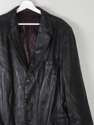 Men's Vintage Soft Black Leather Jacket XL - The Harlequin