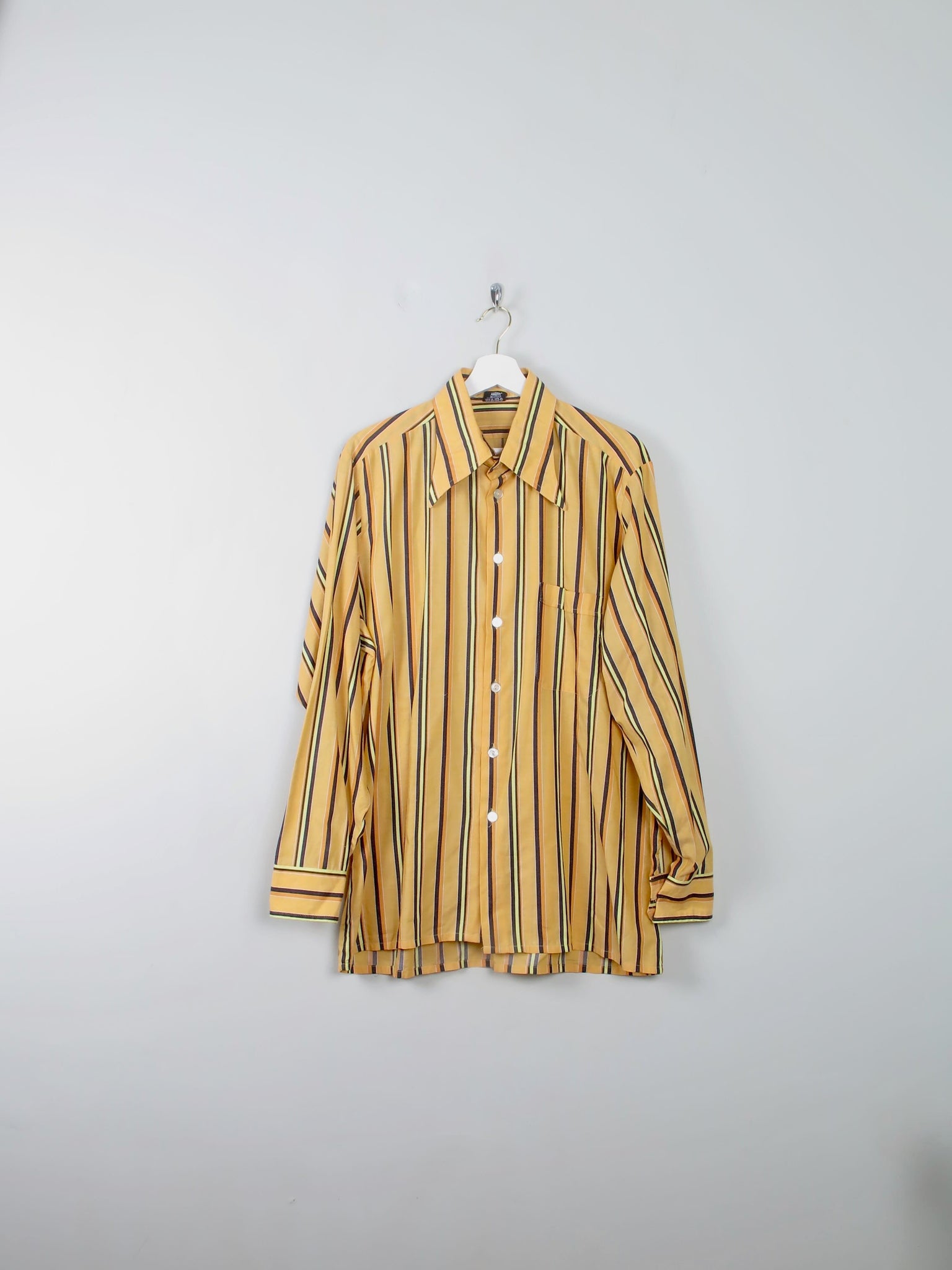 Men's Vintage Striped Yellow Shirt XL - The Harlequin