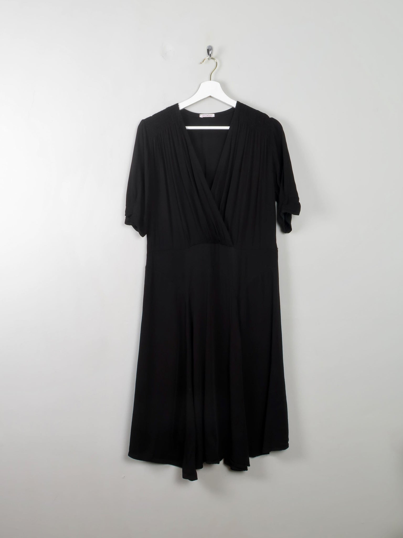 Vintage 1940s  Style Black Dress Just In Case L - The Harlequin
