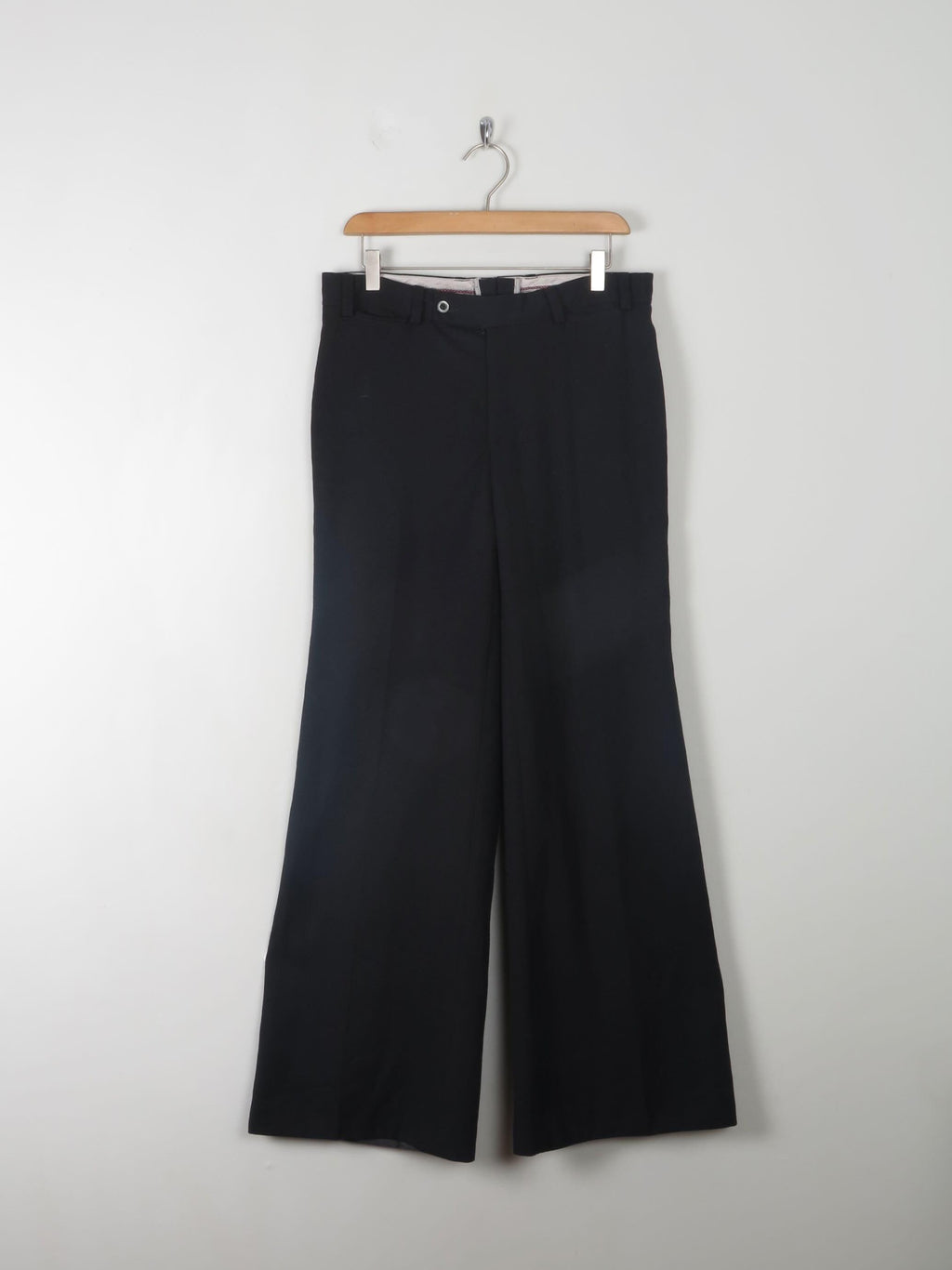Vintage Black Flared Trousers 31"W 31L - The Harlequin