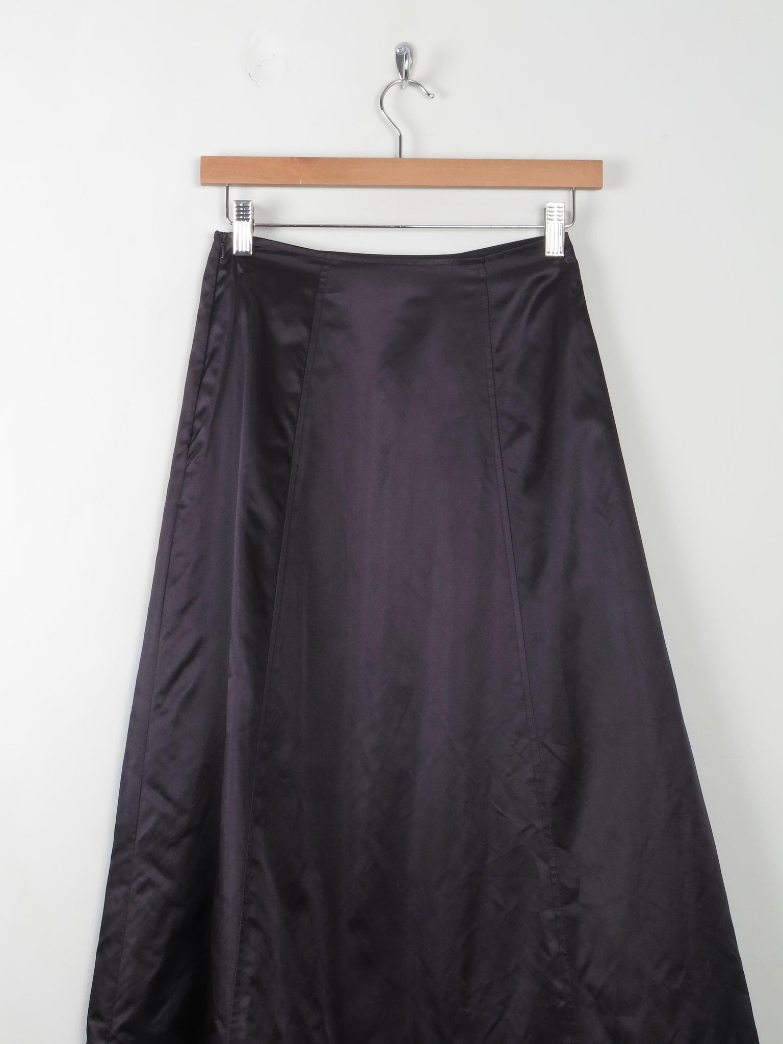 Vintage Black Satin Full Skirt 25"W - The Harlequin