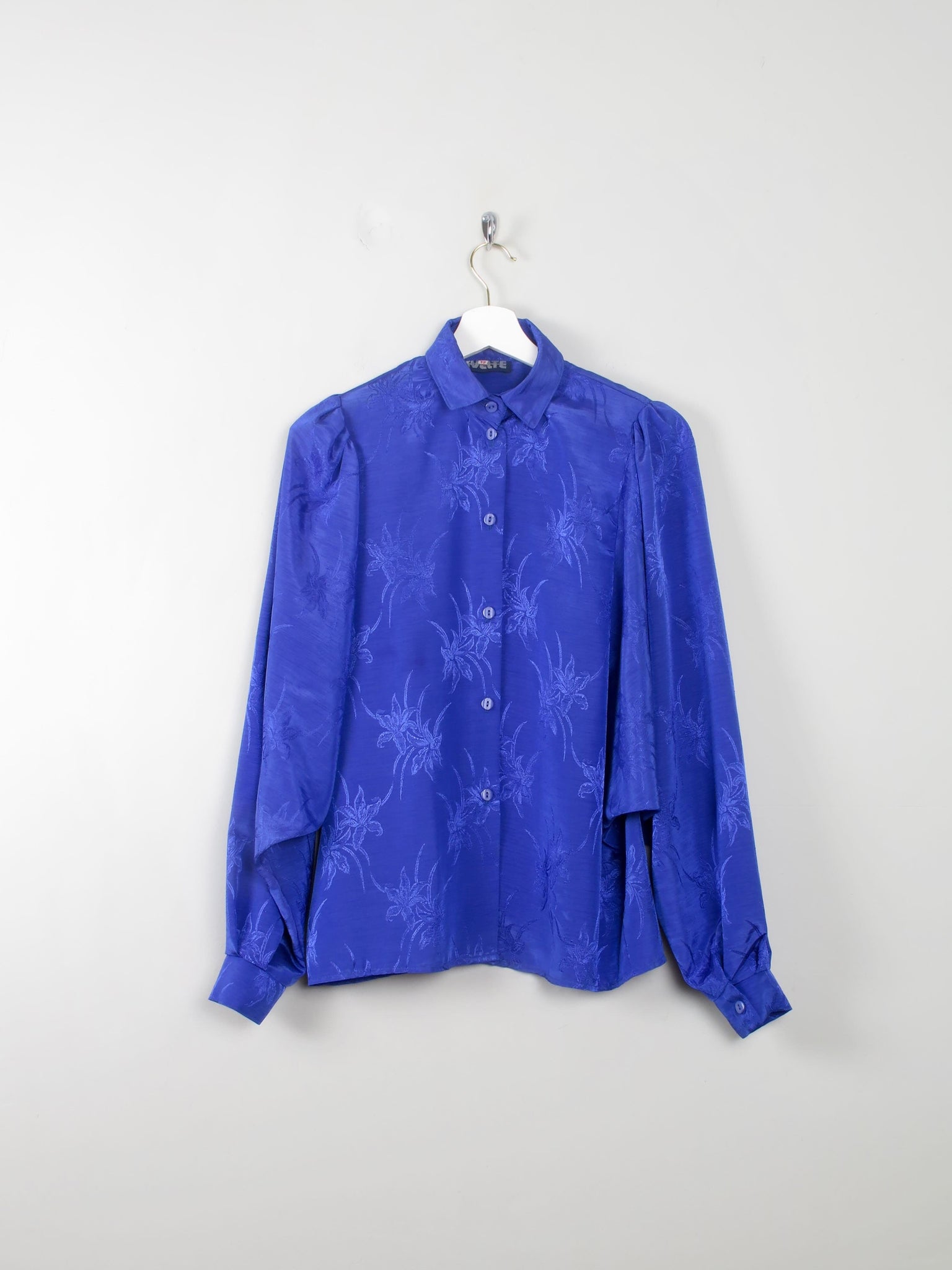 Vintage Blue Patterned Blouse S - The Harlequin
