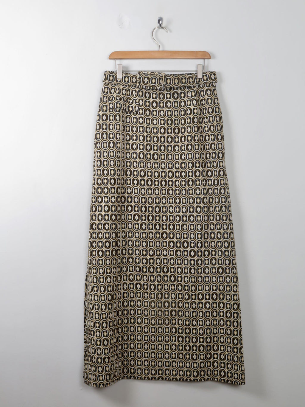 Vintage Gold & Black Tricosa Maxi Skirt M - The Harlequin