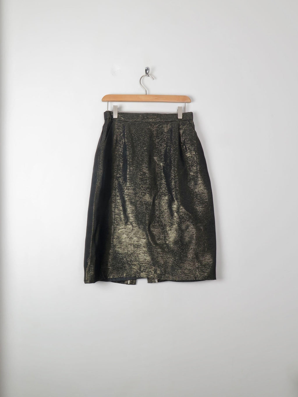 Gold & Black Vintage Pencil Skirt S - The Harlequin