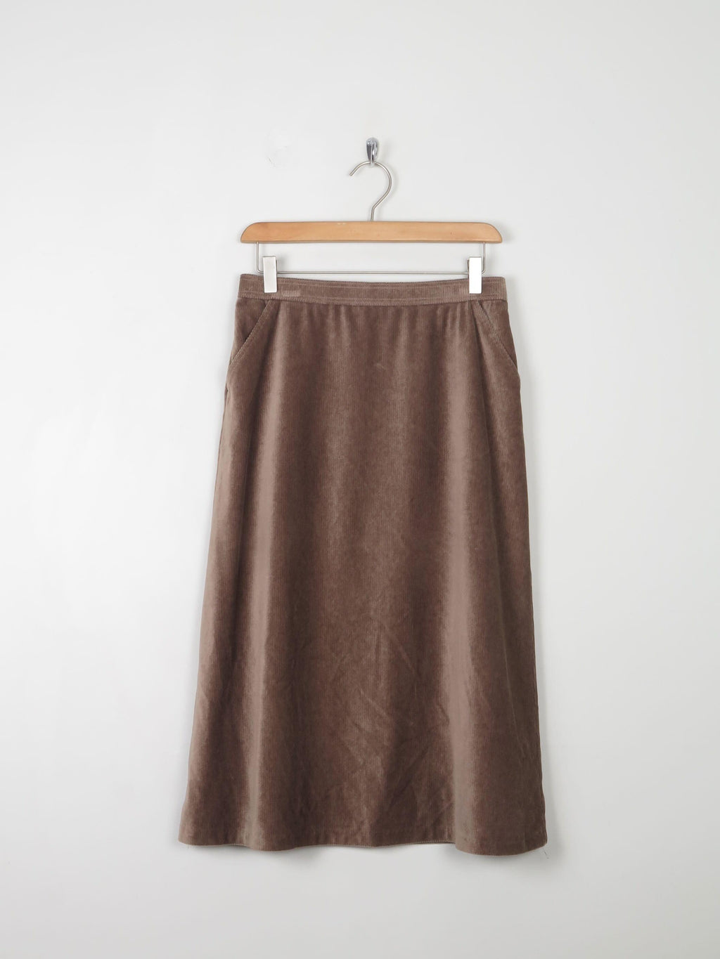 Vintage Mink Coloured Velvet Skirt 28" W S - The Harlequin
