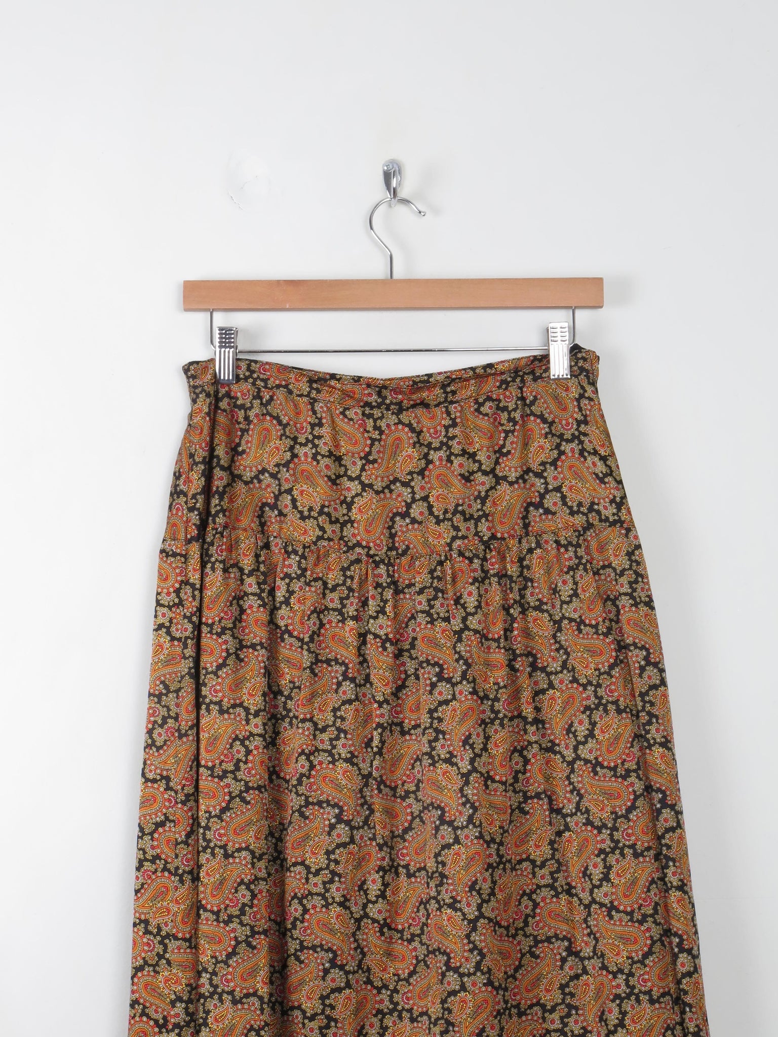 Vintage Silk Maxi Skirt Paisley Print 29"W - The Harlequin