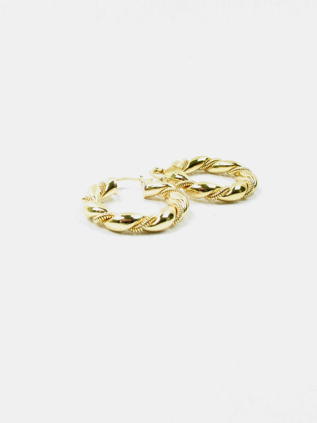 Vintage Style Gold Plated Twisted Hoop Earrings - The Harlequin