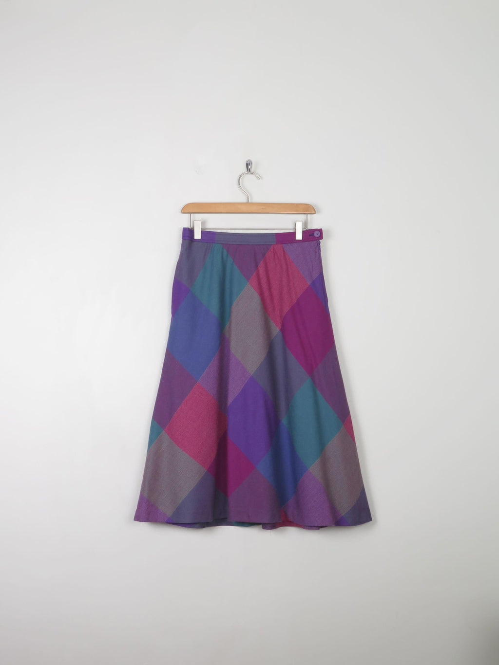 Vintage Wool Tweed Colourful Skirt 28" W S - The Harlequin