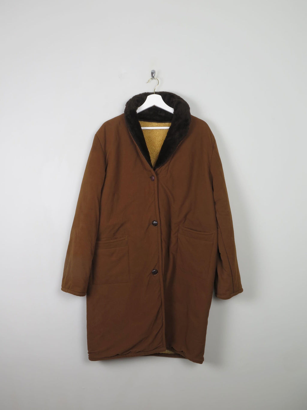Women's 1960s Faux Sheepskin Style Coat M/L - The Harlequin