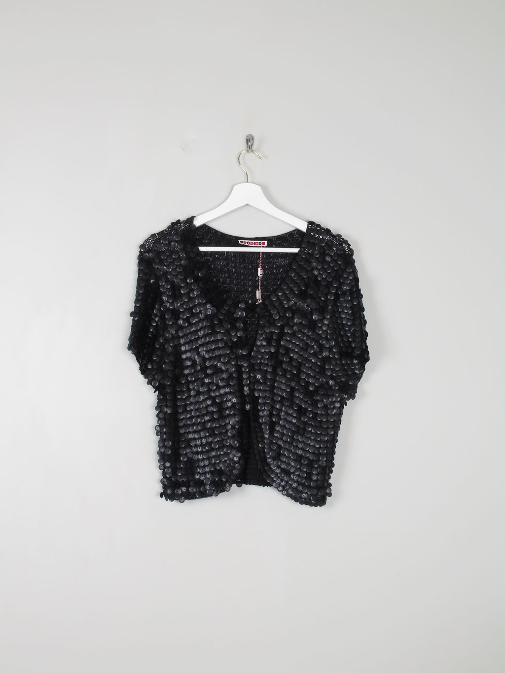 Women's Black Sequin & Crochet Bolero By Rodier Paris S/M Unworn - The Harlequin