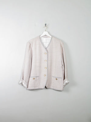Women's Grey Tweed Vintage Jacket L/XL - The Harlequin