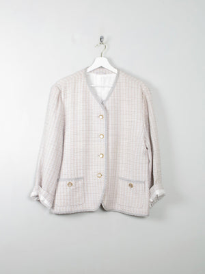 Women's Grey Tweed Vintage Jacket L/XL - The Harlequin