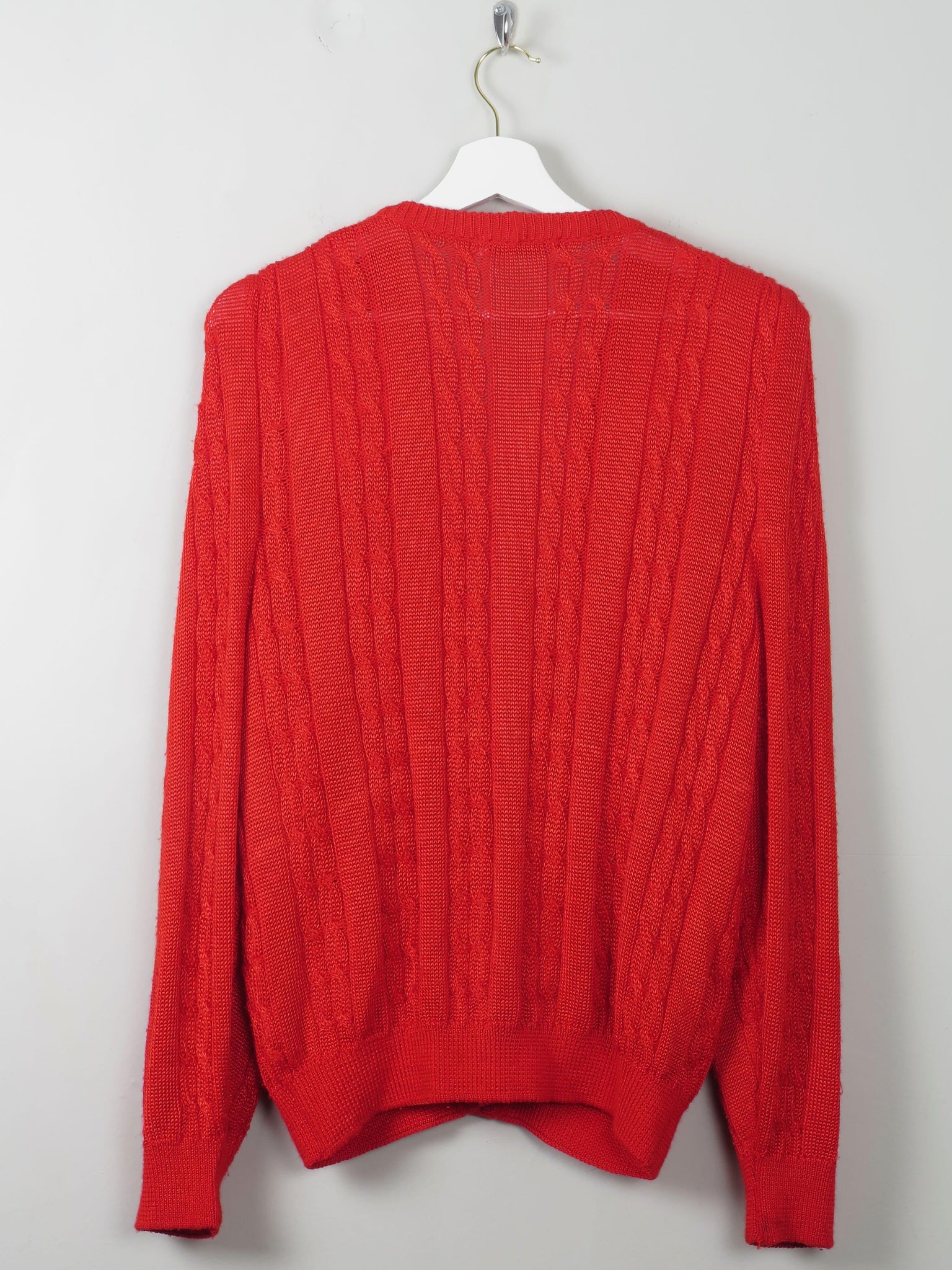 Women's Red Knitted VIntage Cardigan M/L - The Harlequin