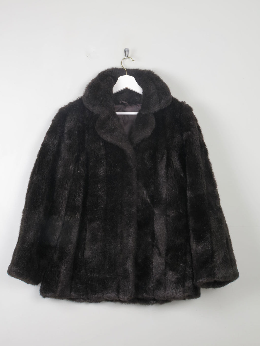 Women's Brown Faux Fur Jacket M - The Harlequin