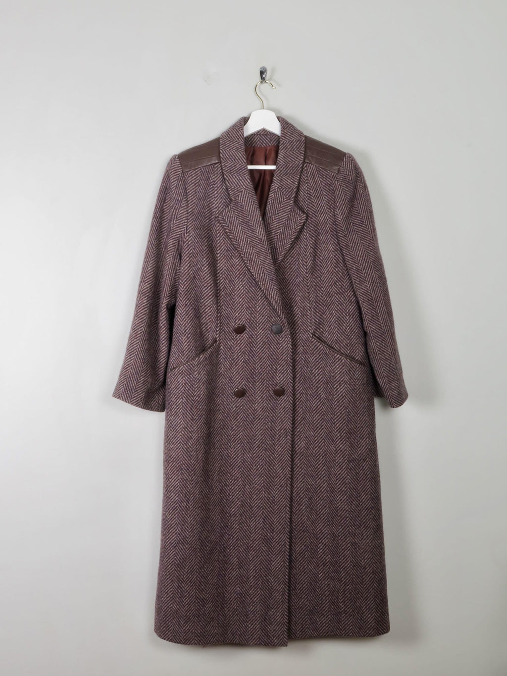 Women's Vintage Brown Tweed Coat M - The Harlequin
