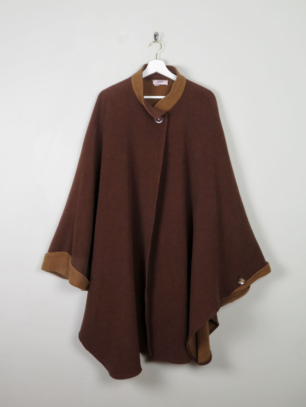 Women's Vintage Brown Wool Cape M-XL - The Harlequin