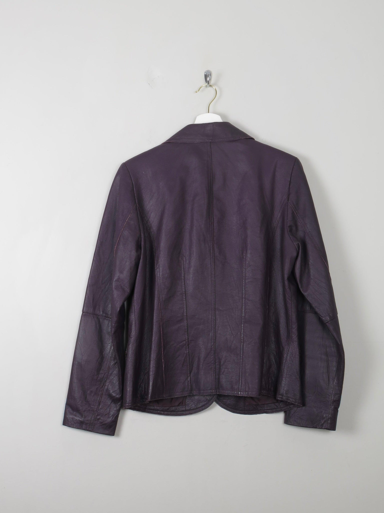 Women's Vintage Leather Jacket Grape S/M - The Harlequin