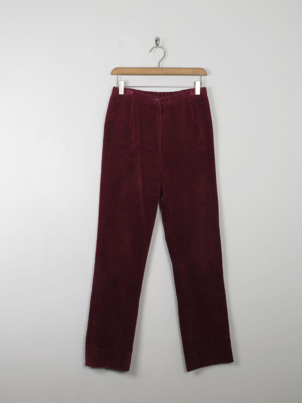 Women's Vintage Wine Velvet Trousers 26"W XS - The Harlequin