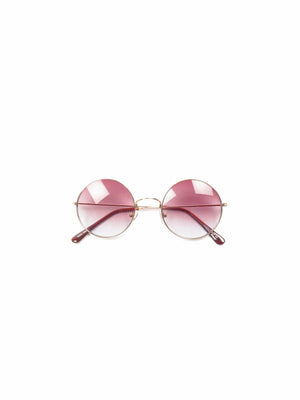 Lennon Style Round Sunglasses with Brown ,Purple,Pink Lenses (Medium) - The Harlequin