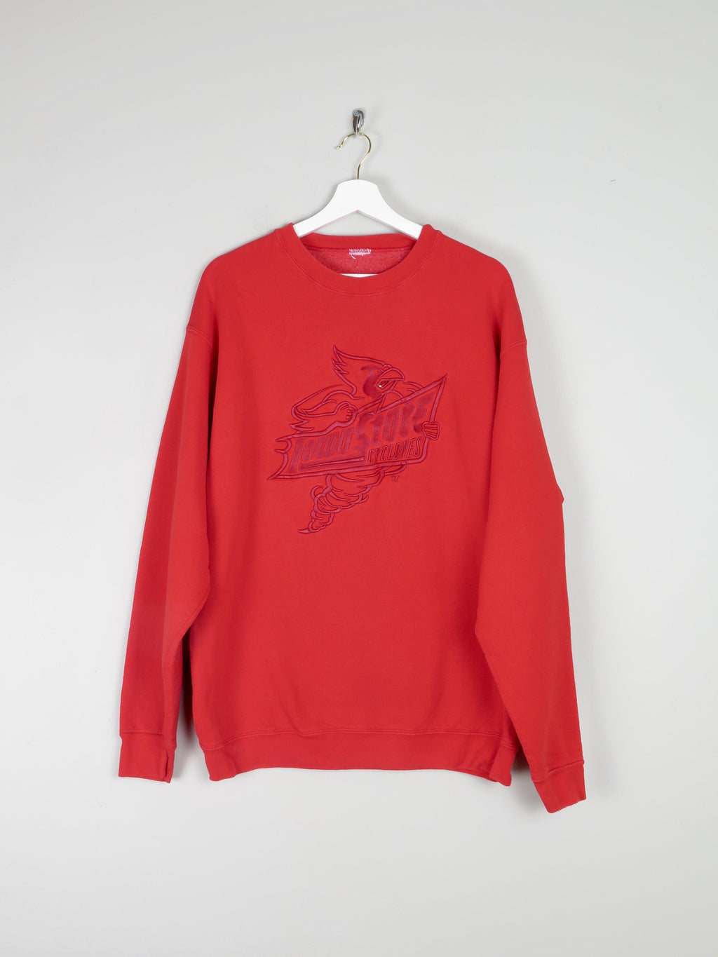 Men's Red Sweatshirt With Embroidered Logo L - The Harlequin