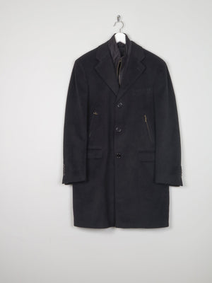 Mens Cashmere & Wool Black 3/4 length Crombie Style Coat 40" - The Harlequin