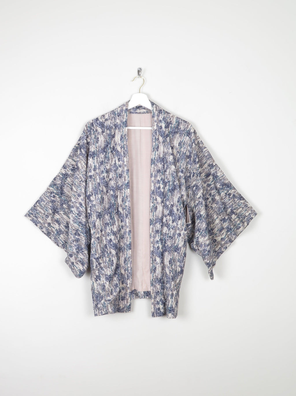 Blue/Green & Grey Printed Vintage Kimono S/M - The Harlequin