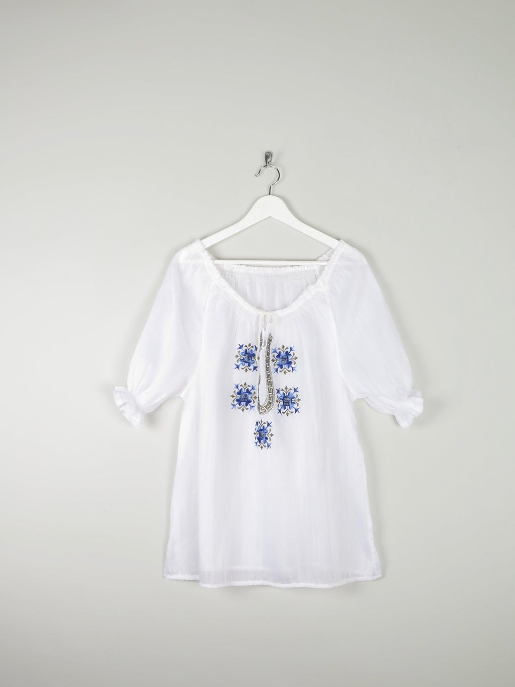 Women’s 1970s Folk Embroidered Blouse M/L - The Harlequin