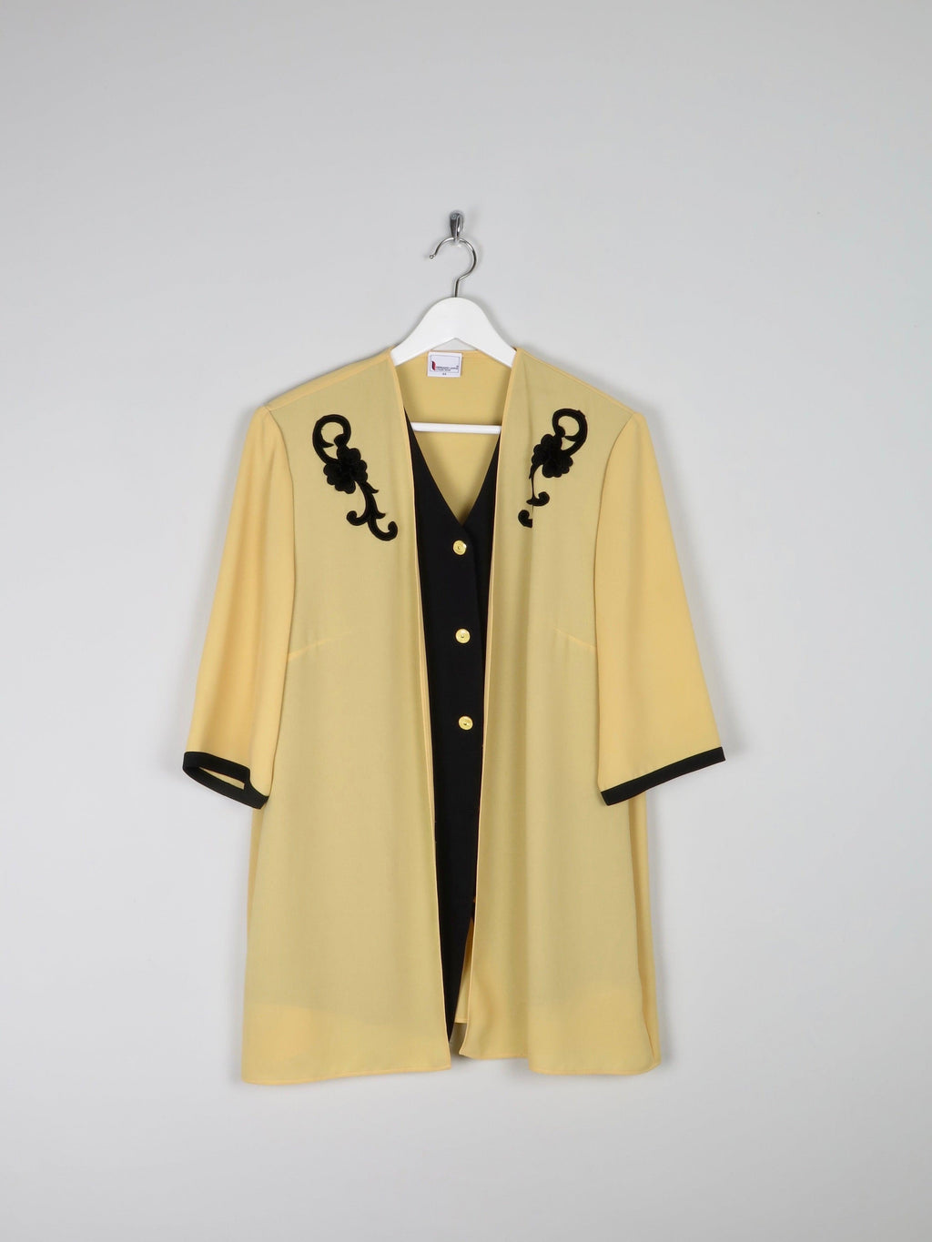 Women's Vintage Buttermilk Yellow Blouse/Jacket L/XL - The Harlequin