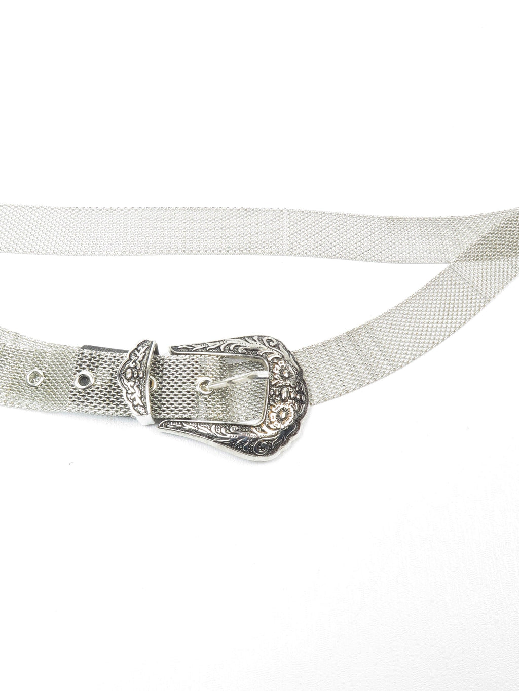 Silver Chain Mesh Western Belt S/M - The Harlequin