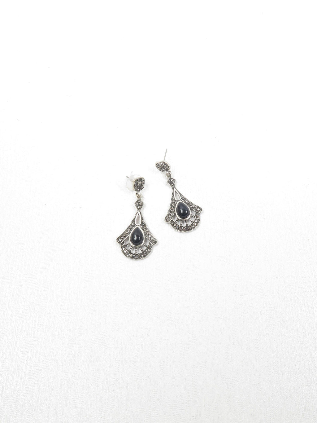 1920's Style Marcasite Drop Earrings New - The Harlequin
