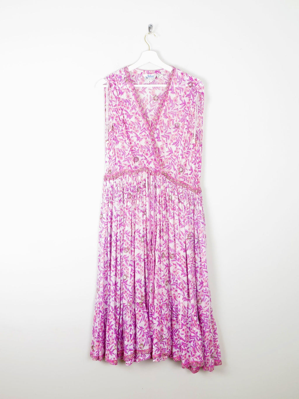 1970s Vintage Indian Adini Pink Dress S - The Harlequin
