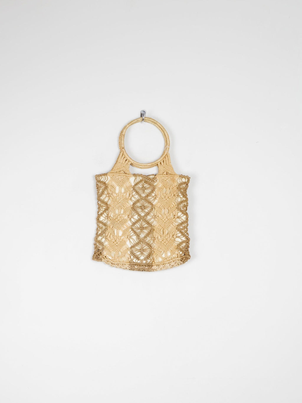 1970s Vintage Natural Straw Crochet Handbag - The Harlequin