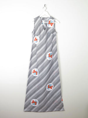 1970s Vintage Printed Maxi Dress S 8/10 - The Harlequin
