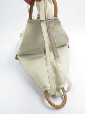 1980s Vintage Backpack Bag Cream - The Harlequin