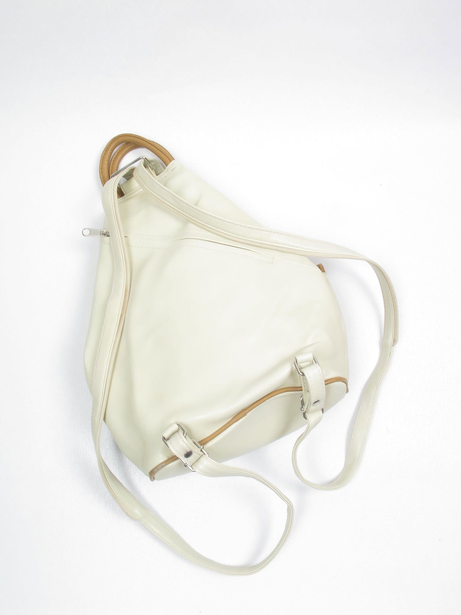 1980s Vintage Backpack Bag Cream - The Harlequin
